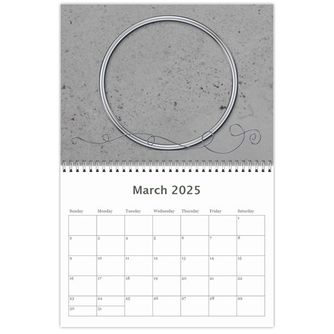 Simple Silver 2025 Calendar By Catvinnat Mar 2025