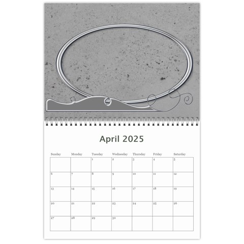 Simple Silver 2025 Calendar By Catvinnat Apr 2025