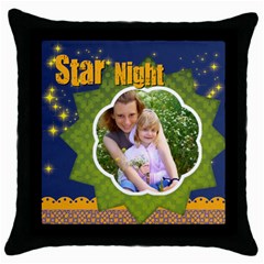 star night - Throw Pillow Case (Black)
