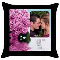 Pink Heart and Soul - Throw Pillow Case (Black)