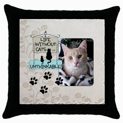 Cats Throw Pillow By Lil Front