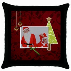 Throw Pillow Case- Christmas Tree - Throw Pillow Case (Black)