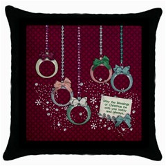 CHRISTMAS ORNAMENTS, PILLOW, 1 SIDE - Throw Pillow Case (Black)