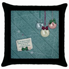 Victorian Christmas/ornament- pillow (1side) - Throw Pillow Case (Black)