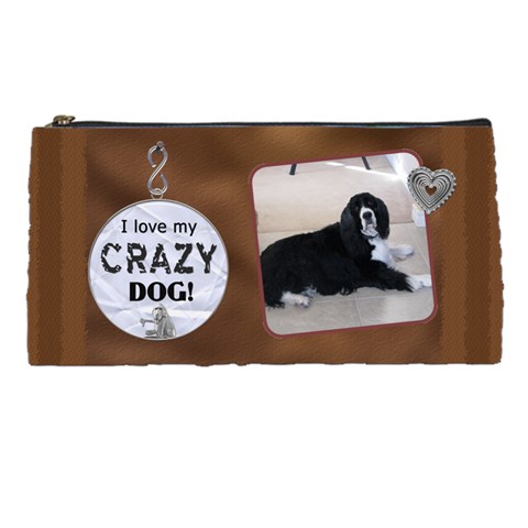 Crazy Dog Pencil Case By Lil Front