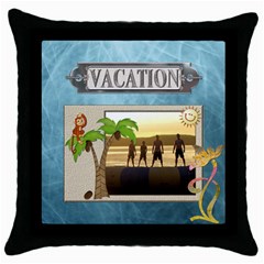 Vacation Throw Pillow - Throw Pillow Case (Black)