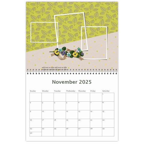 Calendar: Garden Of Flowers By Jennyl Nov 2025