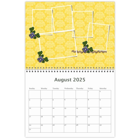 Calendar: Garden Of Flowers By Jennyl Aug 2025