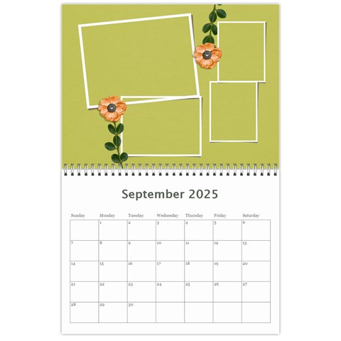 Calendar: Garden Of Flowers By Jennyl Sep 2025