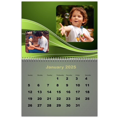 Styled In Green 2025 Calendar (large Numbers) By Deborah Jan 2025