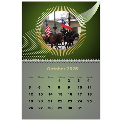 Styled In Green 2025 Calendar (large Numbers) By Deborah Oct 2025