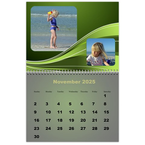 Styled In Green 2025 Calendar (large Numbers) By Deborah Nov 2025