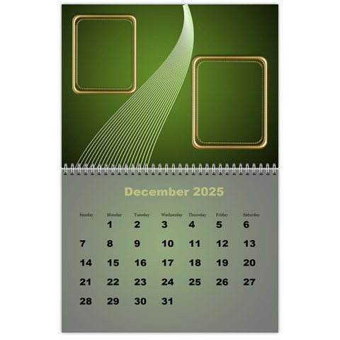 Styled In Green 2025 Calendar (large Numbers) By Deborah Dec 2025