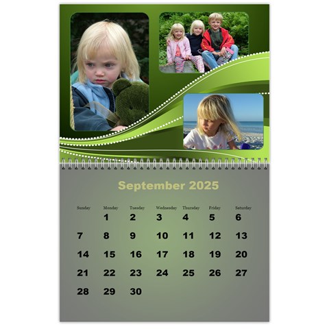 Styled In Green 2025 Calendar (large Numbers) By Deborah Sep 2025