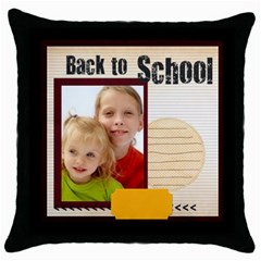 back to school - Throw Pillow Case (Black)