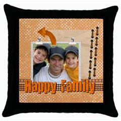 happy family - Throw Pillow Case (Black)