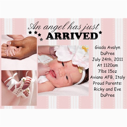 Baby Gia By Debi King 7 x5  Photo Card - 1