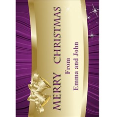 Pink Merry Christmas 5x7 card - Greeting Card 5  x 7 