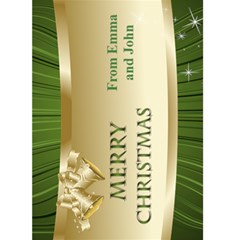 Green Merry Christmas 5x7 card - Greeting Card 5  x 7 