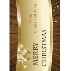 Gold Merry Christmas 5x7 card - Greeting Card 5  x 7 
