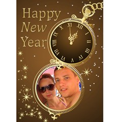Happy New year (gold) 5x7 Card - Greeting Card 5  x 7 