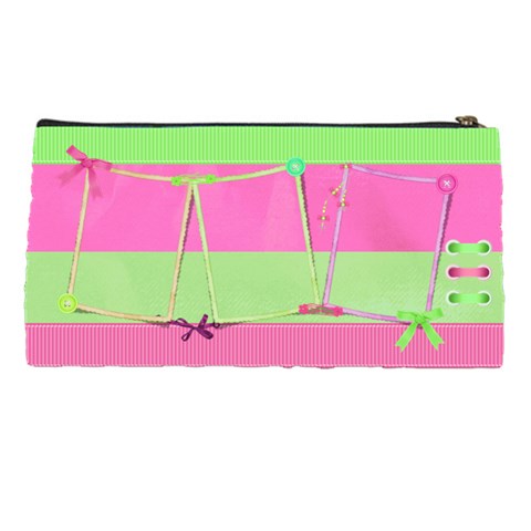 Pink And Green Pencil Case By Deborah Back