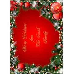 Merry Christmas in Red 5x7 Card - Greeting Card 5  x 7 