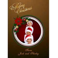 Christmas Wreath Card 5x7 - Greeting Card 5  x 7 
