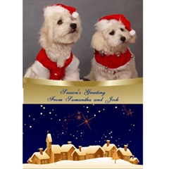 Seasons Greetings 5x7 Christmas card - Greeting Card 5  x 7 