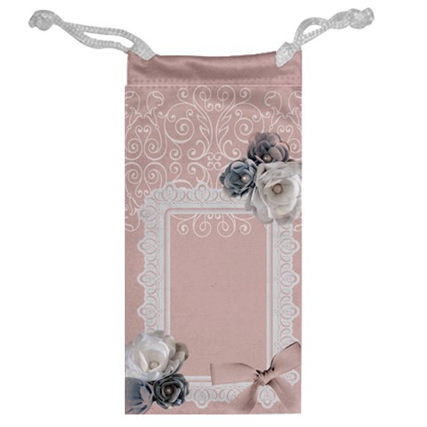 Pink Grey Jewelry Bag By Heather Back