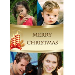 Four Photo Merry Christmas Card (5x7) - Greeting Card 5  x 7 