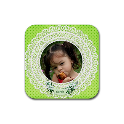 Personalised Square Coasters (green) By Deborah Front