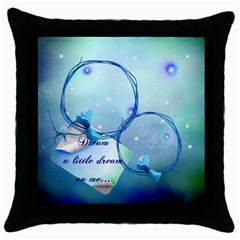 dream a little dream pillow case (5 styles) - Throw Pillow Case (Black)