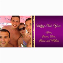 Happy New year 4x8 Photo Card (purple) - 4  x 8  Photo Cards