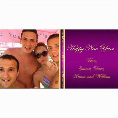 Happy New Year 4x8 Photo Card (purple) By Deborah 8 x4  Photo Card - 2