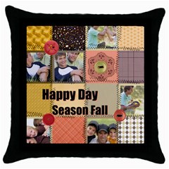 happy season - Throw Pillow Case (Black)