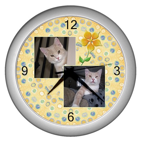 Pretty Yellow Wall Clock By Lil Front