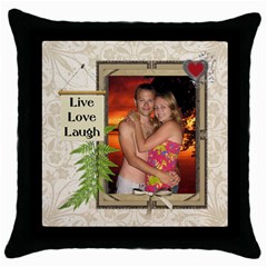 Live Love Laugh Throw Pillow Case - Throw Pillow Case (Black)