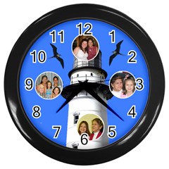 family light house clock - Wall Clock (Black)