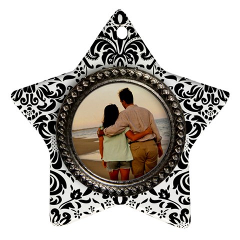 Damask Star Ornament Back