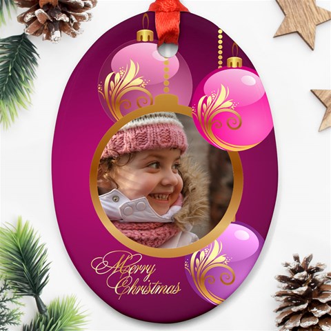 Christmas Oval Ornament 2 By Deborah Front