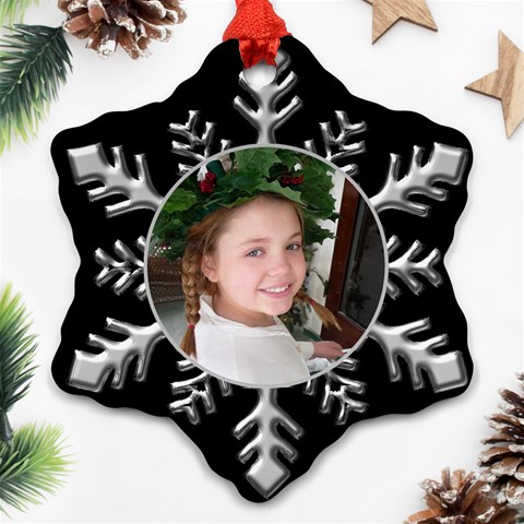 Silver Snowflake Ornament By Deborah Front