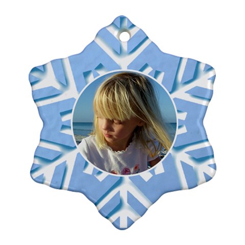 Blue Snowflake Ornament By Deborah Front