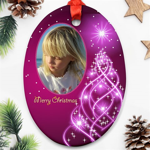 Christmas Oval Ornament 4 By Deborah Front