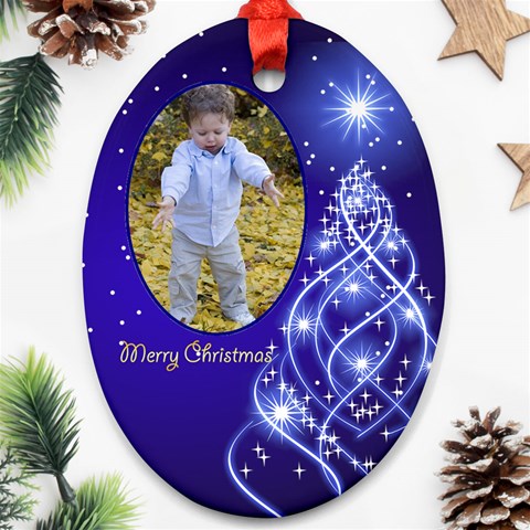 Christmas Oval Ornament 5 By Deborah Front