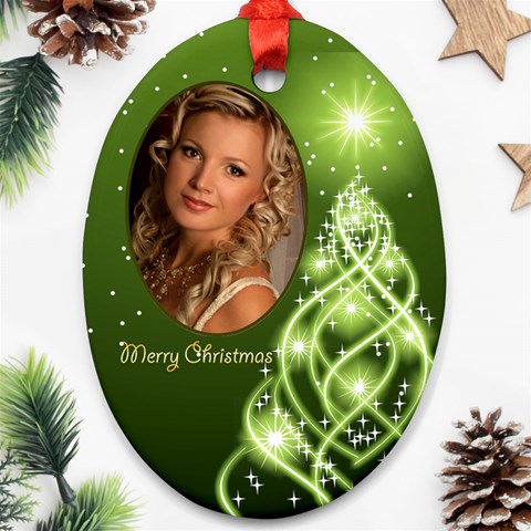 Christmas Oval Ornament 7 By Deborah Front