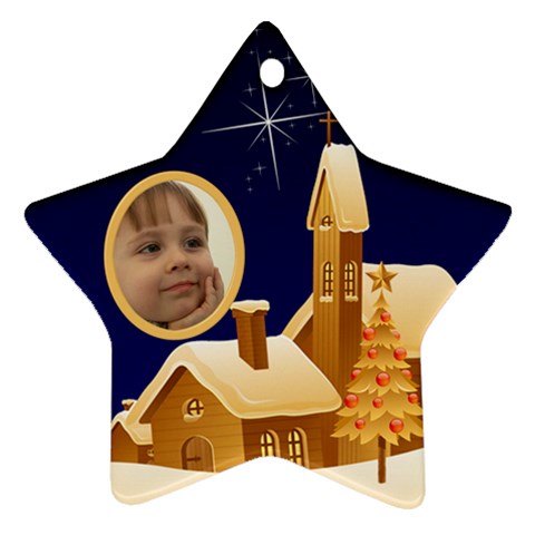 Christmas Night Star Ornament By Deborah Front