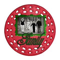 family red green ornament - Ornament (Round Filigree)