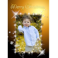 Rich Gold Christmas 5x7 Card - Greeting Card 5  x 7 