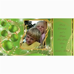 Frosted bauble Christmas Photo Card (4x8) Lime - 4  x 8  Photo Cards